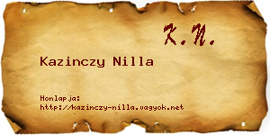 Kazinczy Nilla névjegykártya